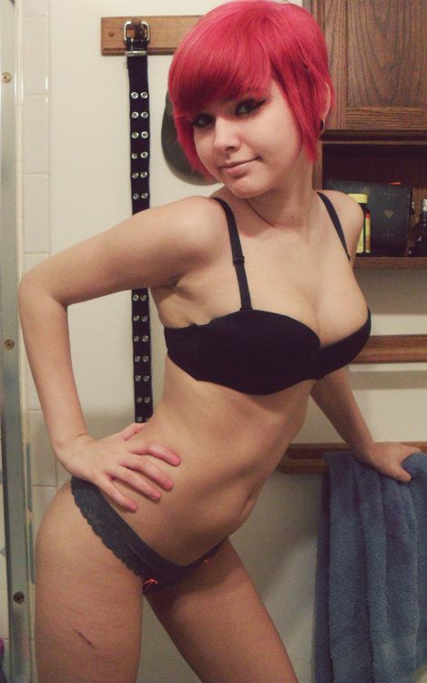 Awesome rookie panties pic featuring hot emo lace