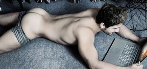 Incredible picture with sexy gay butt