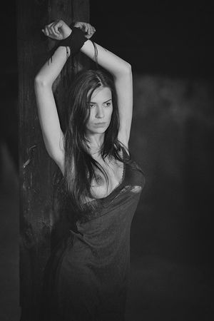 Awesome bondage photo with fabulous brunette