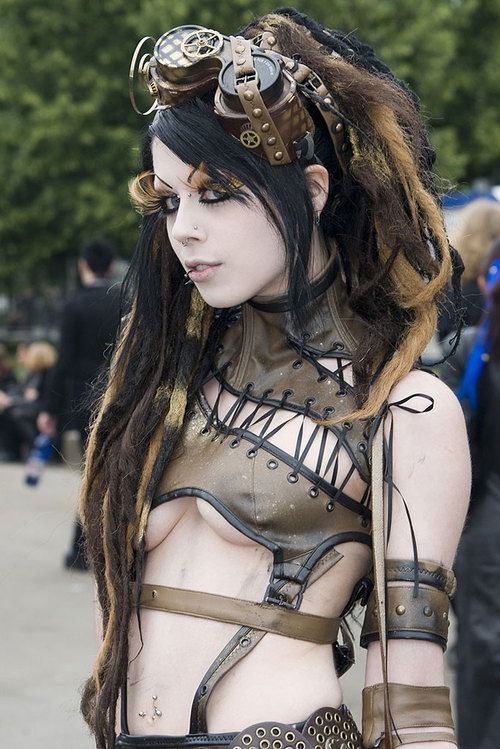 Awesome humor cosplay pic featuring sexy emo brunette