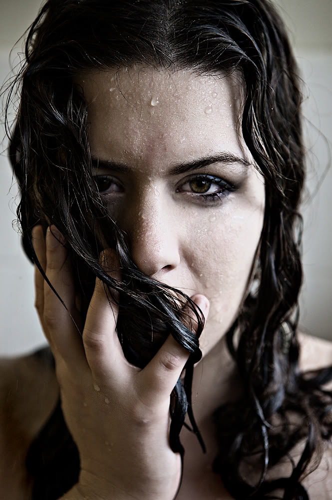 London Andrews is wet and staring right intp your soul.