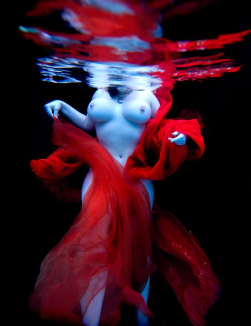 London Andrews floating in the water and under water shot