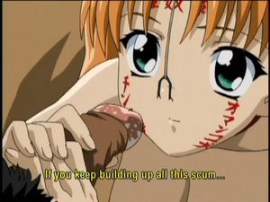 Wild anime girl ready to suck a huge cock