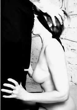 Lovely ash brown in incredible bdsm blowjob photo