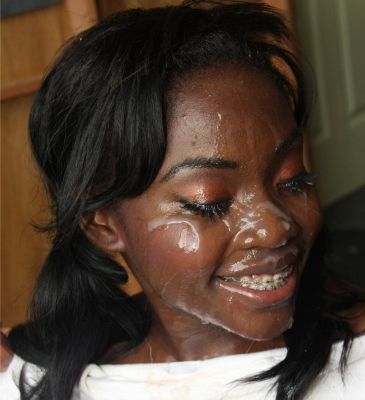 Gorgeous chocolate skinned teen in this hot cum in the face photo