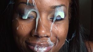 Hot dark-skinned in a hot bukkake money shot photo