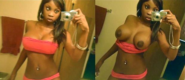 Hot selfshot picture with a beautiful ebony hooters