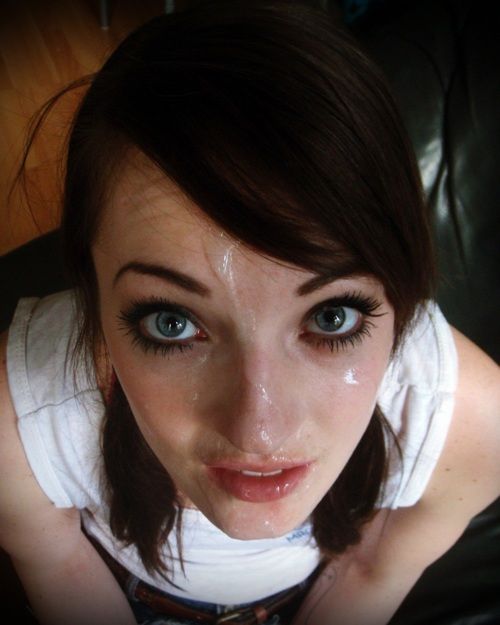 Amazing novice cum in the face picture featuring fabulous amateur