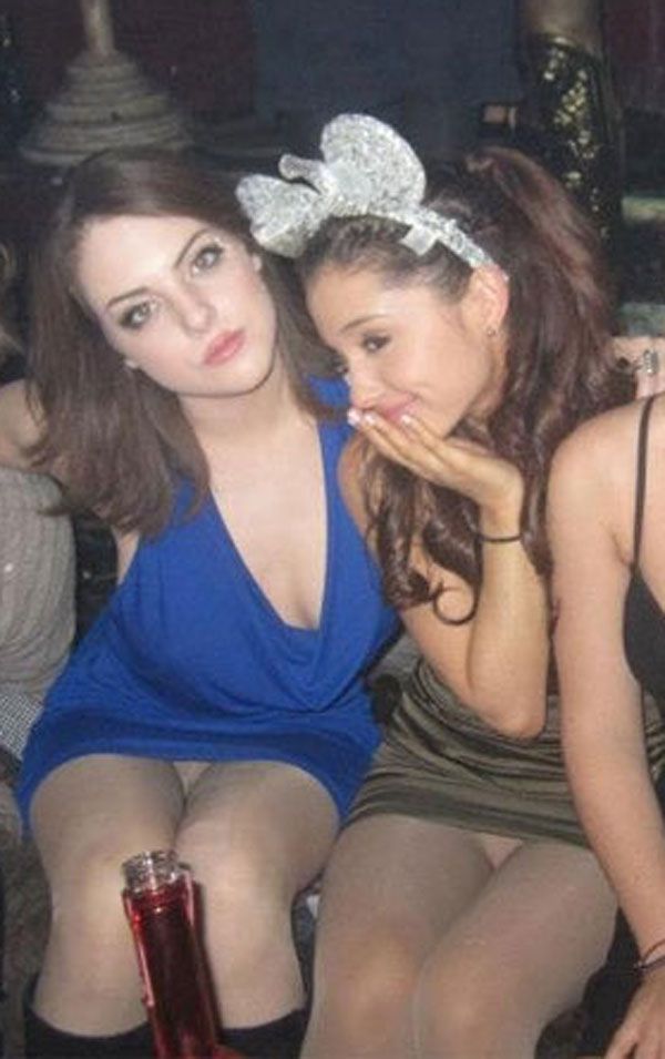 Arianda Grande and Elizabeth Gillies upskirt shot