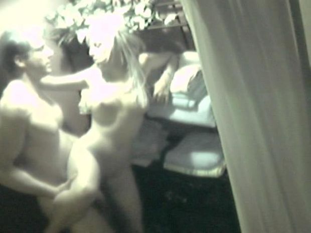 Young blonde towel girl gets fucked in the club's closet room and gets recorded on security cam