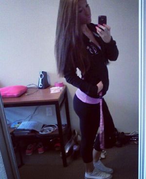 sexy girl in tight yoga pants showing off her perfect ass!