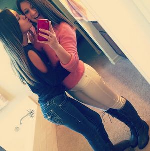 two cute girls showing they both have a nice ass in their tight pants ;)