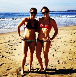 two girls with amazing athletic bodies