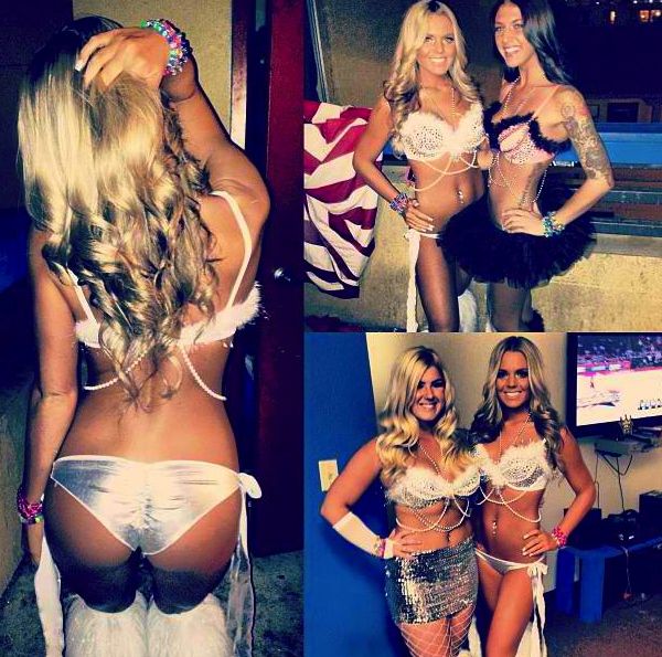 slutty girl at rave showing off her amazing ass and body