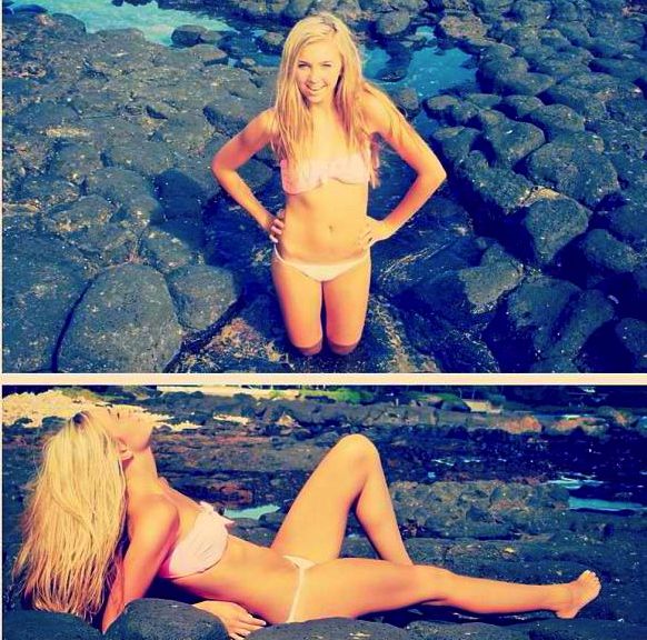 sexy girl with perfect body on her knees and on her back ;)