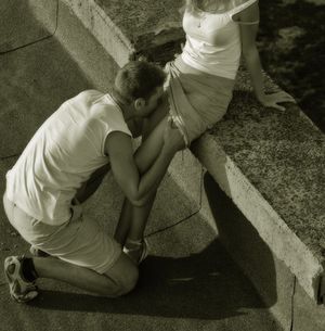 Walking home from the restaurant, he just had to smell her,...