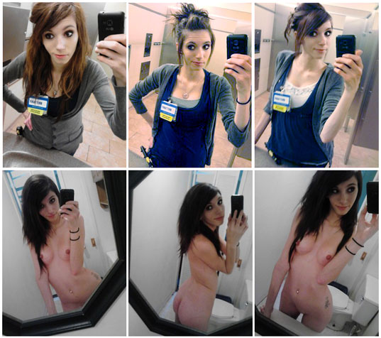 Awesome homemade selfshot photo with beautiful emo ash brown