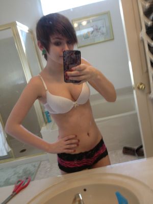 Gorgeous emo stockings in this amazing selfshot photo