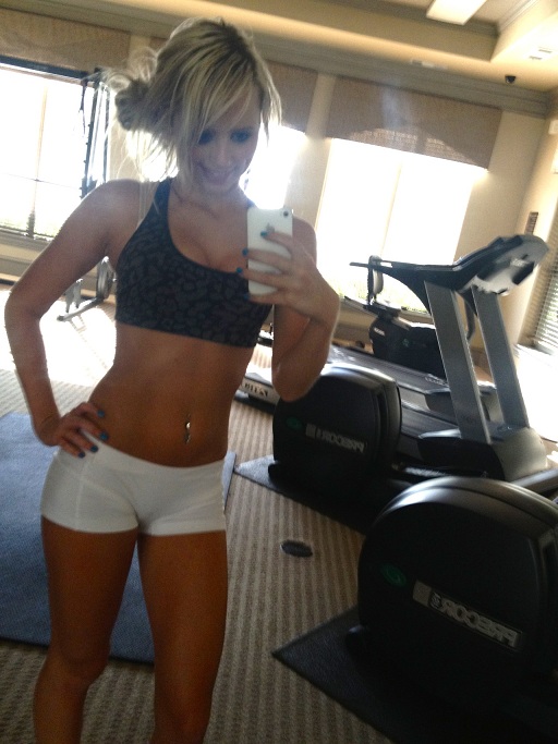 Camel toe in white shorts