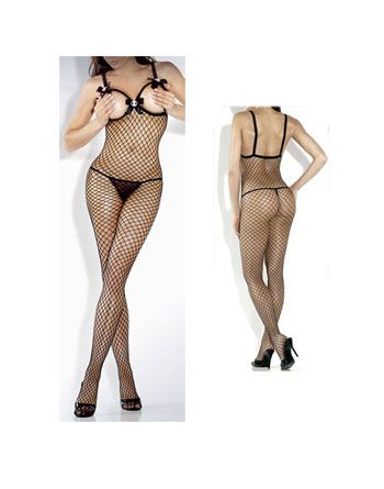 DIAMOND NET OPEN CUP BODYSTOCKING / OS