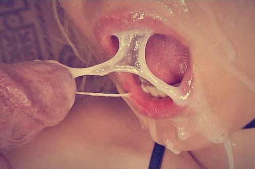 all the cum in her mouth