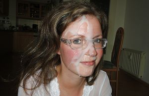 Incredible beginners cum in the face pic with a sexy blonde homemade