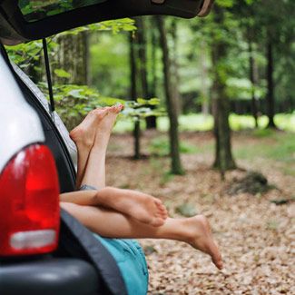 I suppose with the right car, you can camp without a tent (the car is the tent), and have a great way to just drop in on places.