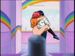 Hentai couple having sex in the hall