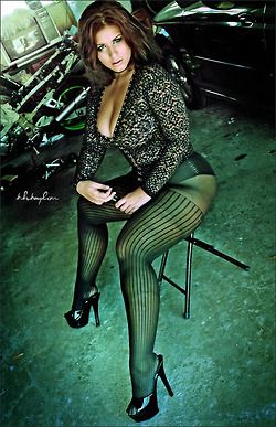 London Andrews looking super sexy in stockings