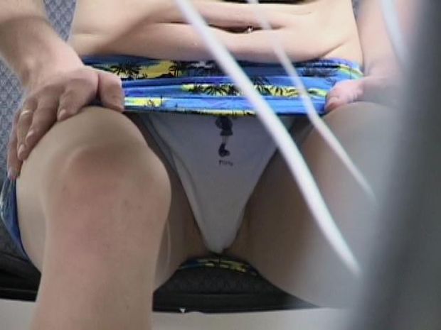 Up skirt panty shot with a spy-cam