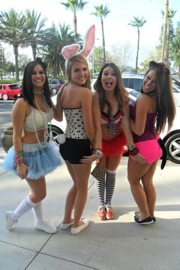 sexy sluts dressed up to party