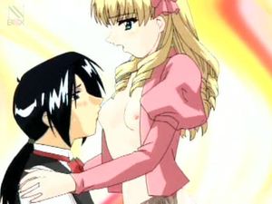 Hentai petite blonde teen getting her small titties sucked