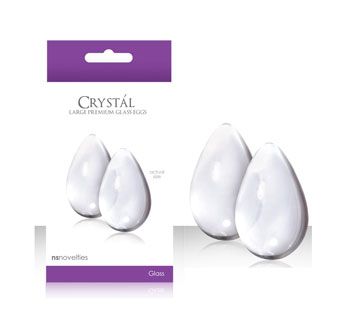 CRYSTAL GLASS EGGS / LARGE - CLEAR