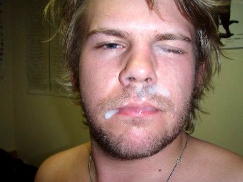 Awesome cum in the face photo with hot gay