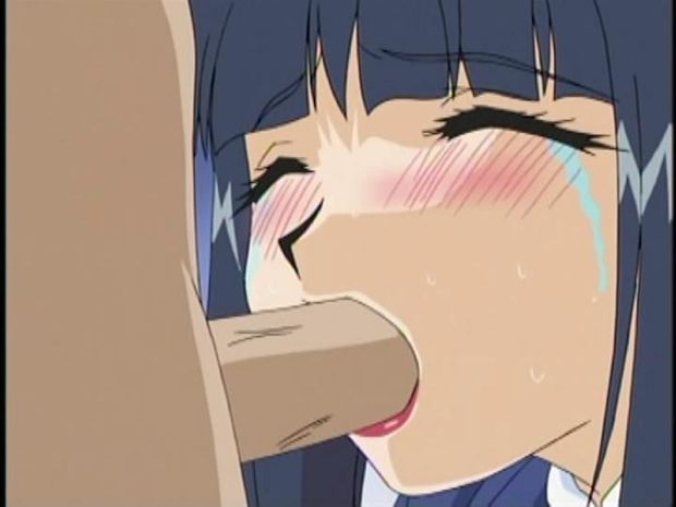 Cute hentai teen sucking a big dick