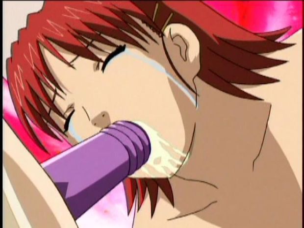 Red head hentai bitch sucking a big sex-toy