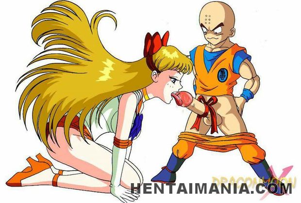 Tall Blonde Sucks on Short Martial Arts Hentai Guys Huge Cock on Her Knees