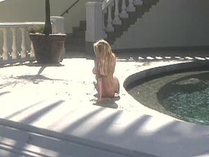 Spying on a sexy posh blonde teen sunbathing in the nude