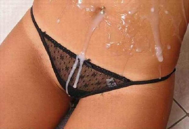 Stunning lace in hot cum in the face photo