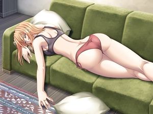 Awesome funny anime porn photo with beautiful blonde booty