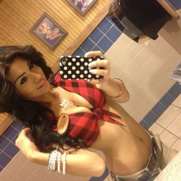 Stunning brunette in hot photo