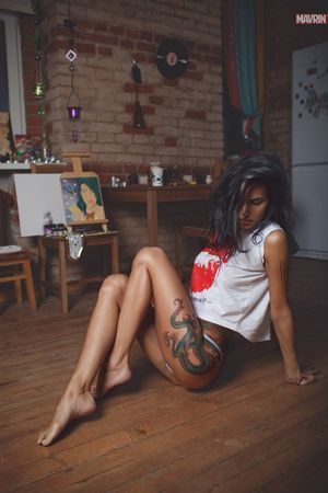 Sonya has an awesome tattoo.