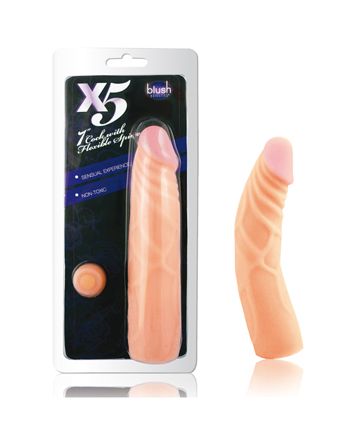X5 7" DILDO W/ FLEXIBLE SPINE