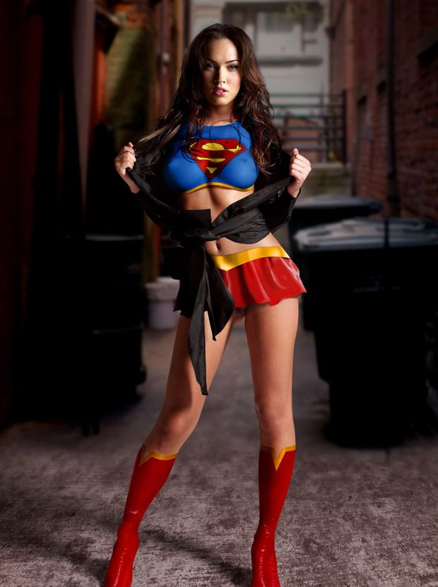 Megan Fox super woman, hidding pussy ;D