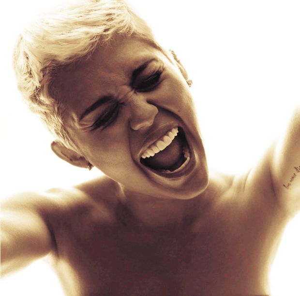 Miley is excited about something.