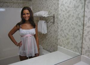 a babe wearing sheer lingerie