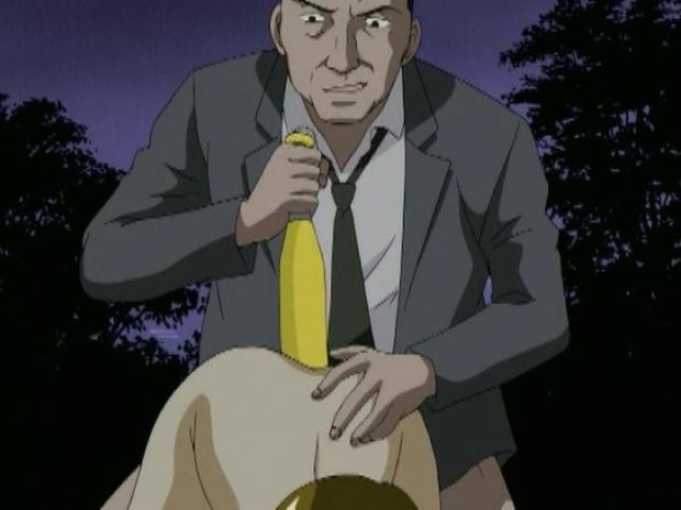 What is that? is it a banana? a sex-toy? whatever it is, it is a BIG device used to pleasure this horny hentai whore's pussy