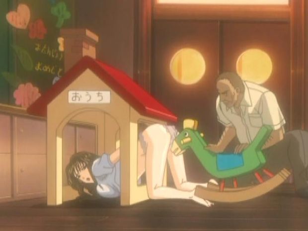 Hentai babysitter playing "hardcore" house with her boss, hot pussy teasing with conventional toys