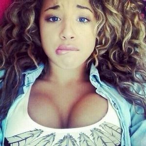 Teasing girl with big tits