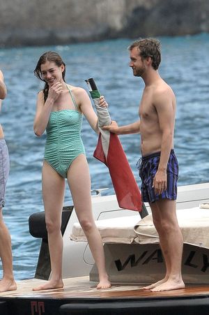 Anne Hathaway Swimsuit Candids In Italy
